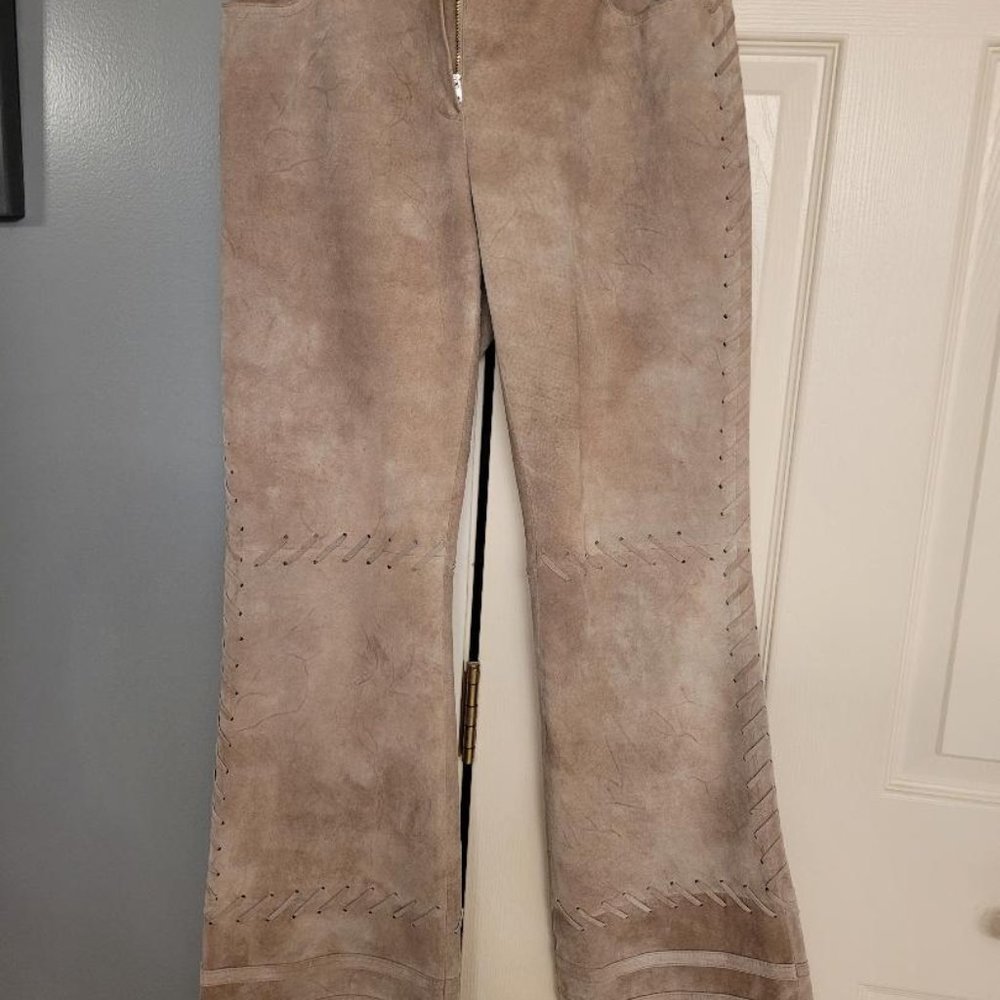 Leather suede pants